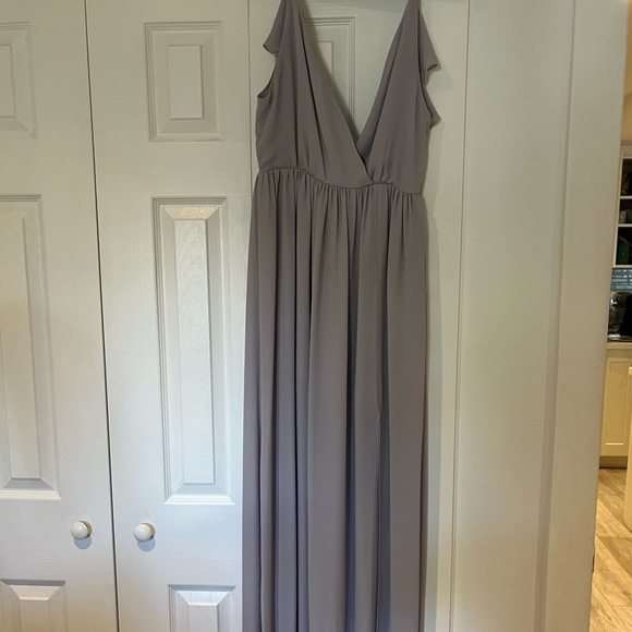 Tobi - grey - floor length with slit left side - bridesmaid dress - Picture 6 of 6